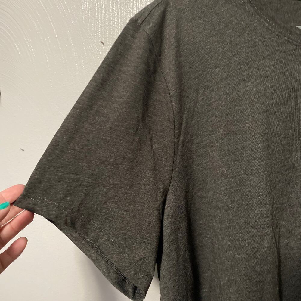 DSG Women Plus Activewear Casual Gray Short Sleeve Cropped Tee Front Pocket 2XL - Picture 4 of 9